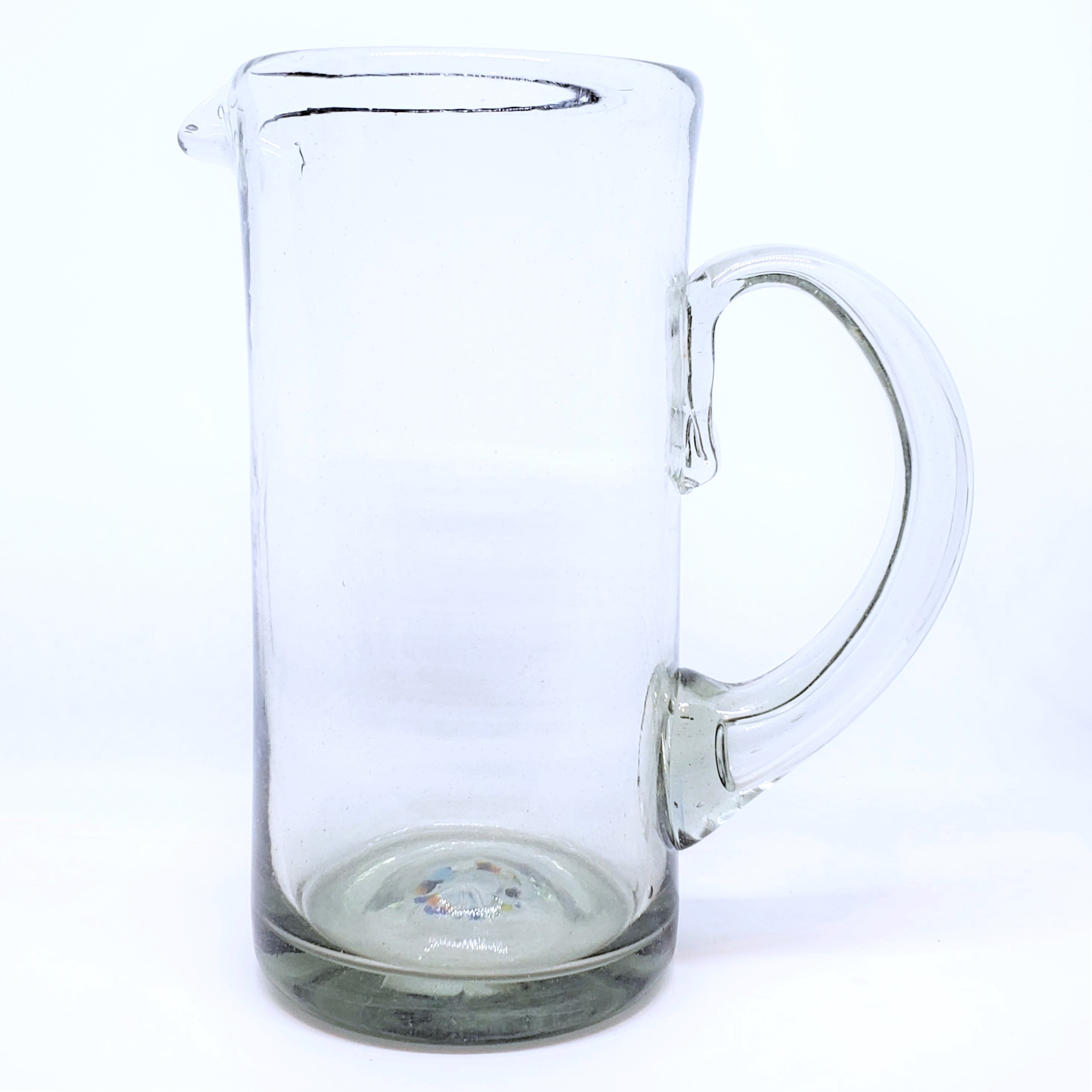 Wholesale MEXICAN GLASSWARE / Clear 60 oz Tall Pitcher / Match your clear tumblers and glasses with this gorgeous rustic clear tall pitcher.